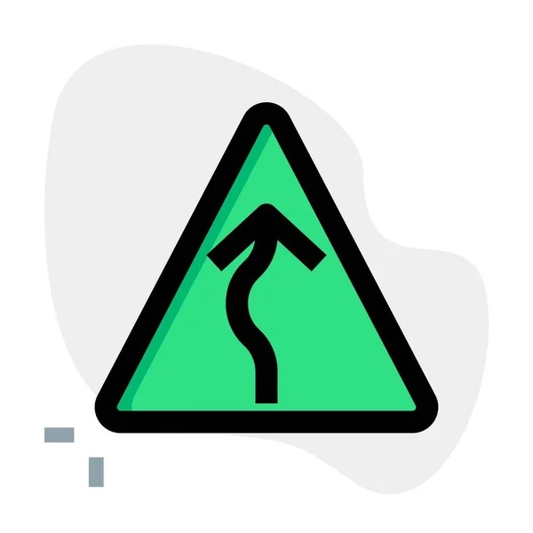 Traffic Overtaking Triangular Sign Post Road — Vector de stock