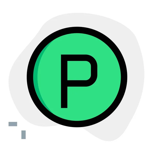 Parkovací Značka Silničním Signálu Izolované Bílém Pozadí — Stockový vektor