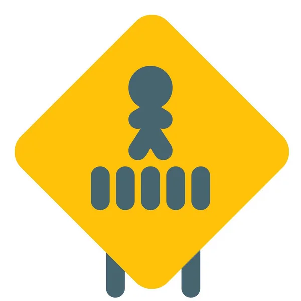 Pedestrian Walking Traffic Road Sign Post Layout — Image vectorielle