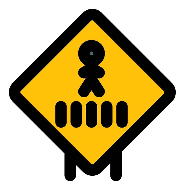 Pedestrian Walking Traffic Road Sign Post Layout — Vettoriale Stock