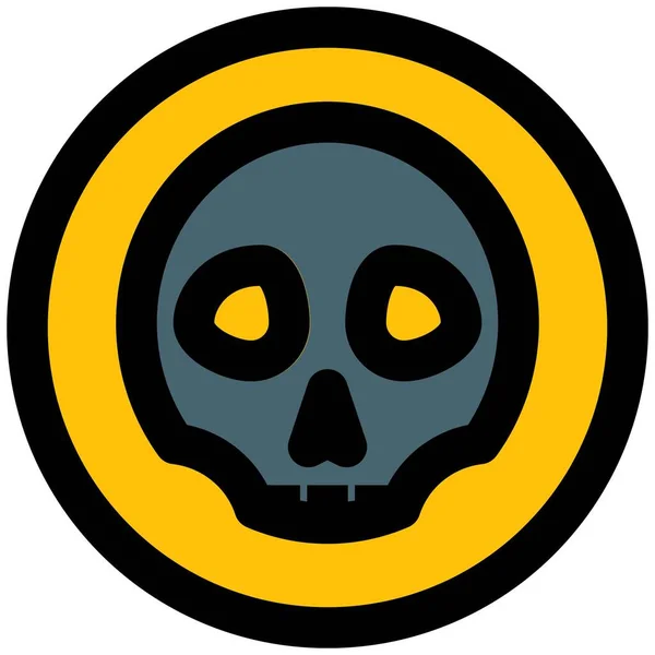 Poison Human Skull Logotype Road Sign — ストックベクタ