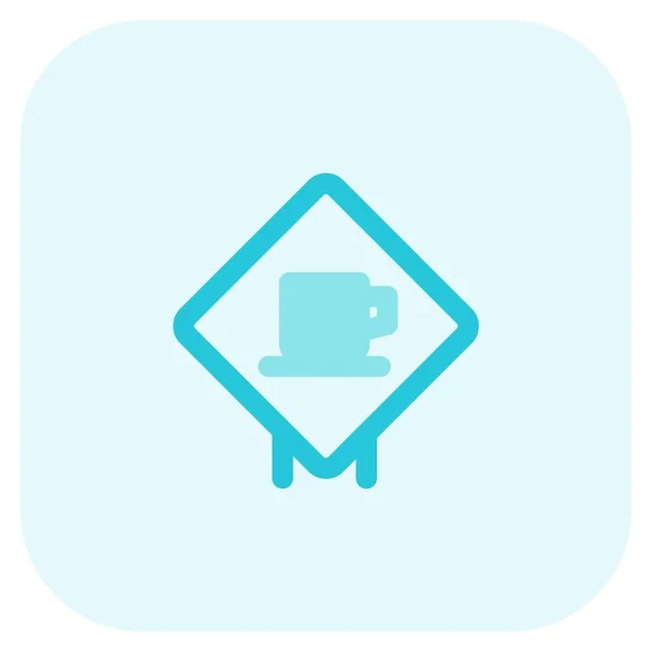 Зона Отдыха Логотипом Чашки Кофе Треугольной Форме — стоковый вектор
