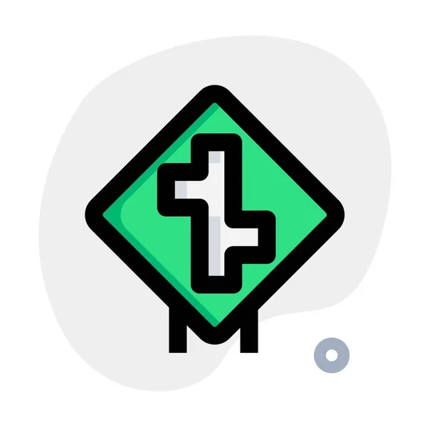 Road Multiple Intersection Roads Road Sign — 스톡 벡터