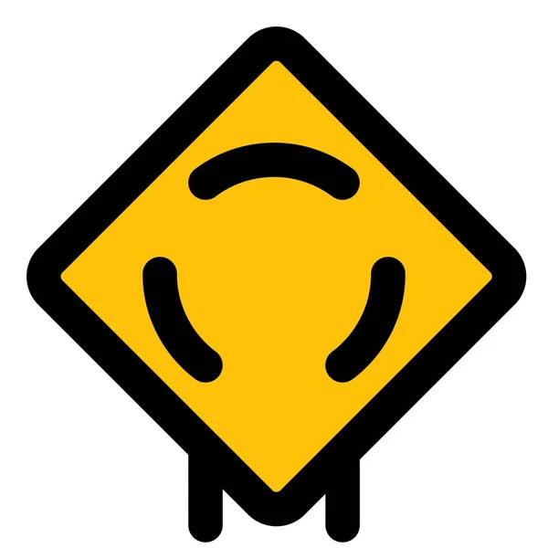 Intersection Roundabout Road Sign Sign Board — Vetor de Stock