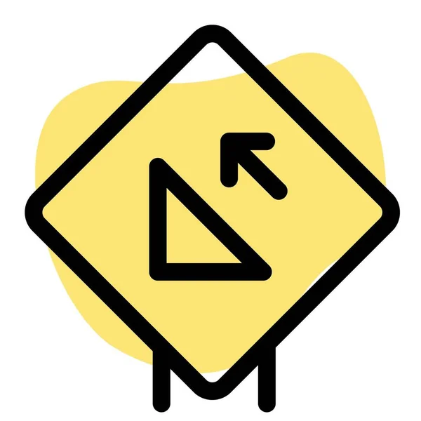 High Slope Road Ahead Road Signal — 스톡 벡터