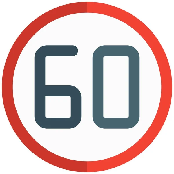 Sixty Hour Speed Limit Allowed Lane — Archivo Imágenes Vectoriales