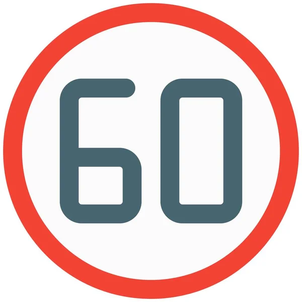 Sixty Hour Speed Limit Allowed Lane — Vector de stock