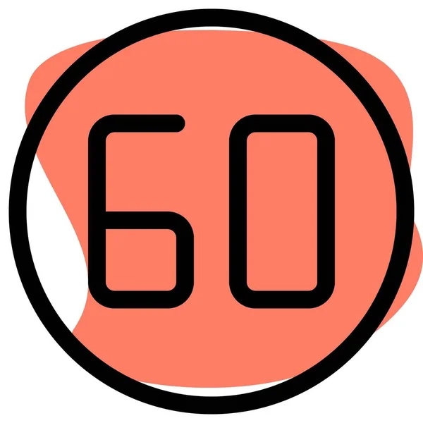 Sixty Hour Speed Limit Allowed Lane — Vettoriale Stock