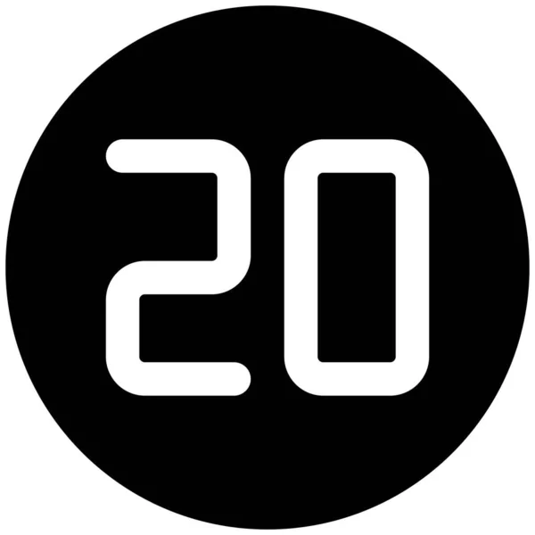 Twenty Hour Speed Limit Set Third Lane — Vettoriale Stock