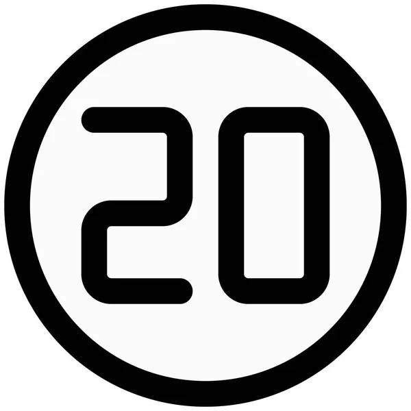 Twenty Hour Speed Limit Set Third Lane — Image vectorielle