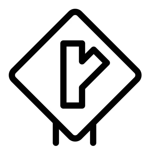 Intersection Cut Highway Right Side — Vetor de Stock