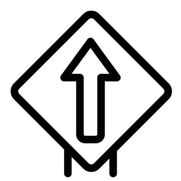 Straight Forward Arrow Signal Signpost — Stock Vector