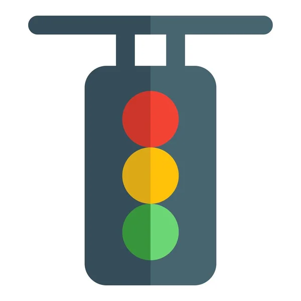 Traffic Light Signaling Controlling Traffic — Vector de stock