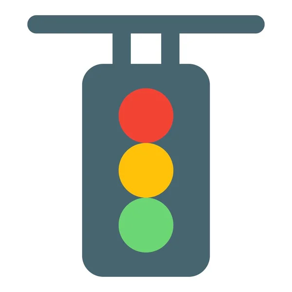 Traffic Light Signaling Controlling Traffic — Stock Vector