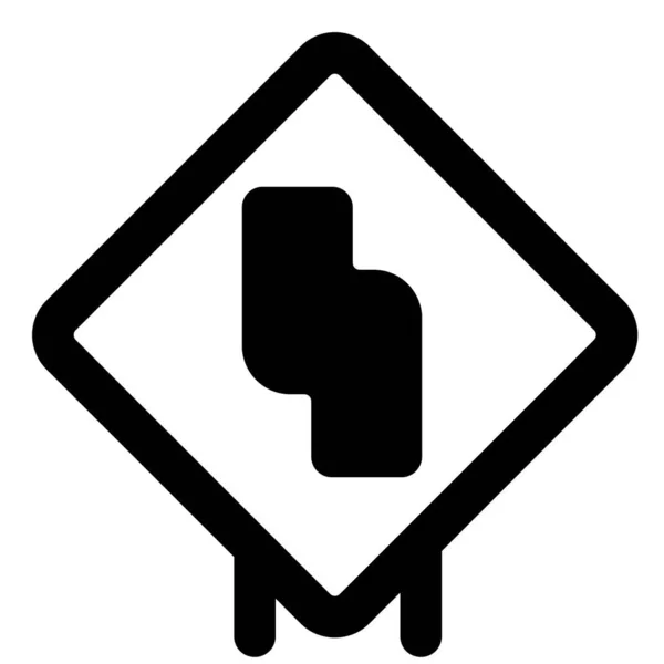 Sharp Turn Left Right Sign Board — Stockový vektor