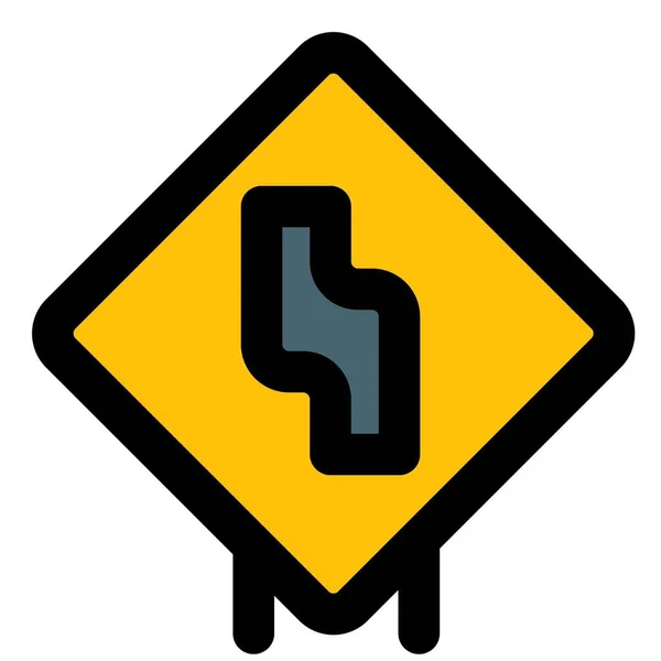 Sharp Turn Left Right Sign Board — Stock vektor