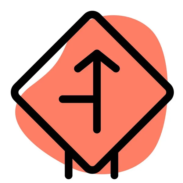 Left Side Intersection Straight Road — Vector de stock