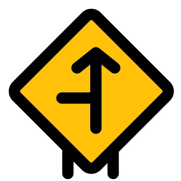 Left Side Intersection Straight Road — Image vectorielle