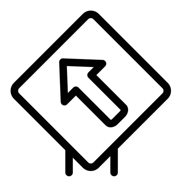 Left Way Traffic Sign Board Layout — Vector de stock