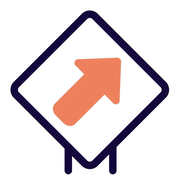 Right Way Traffic Sign Board Layout — Vettoriale Stock