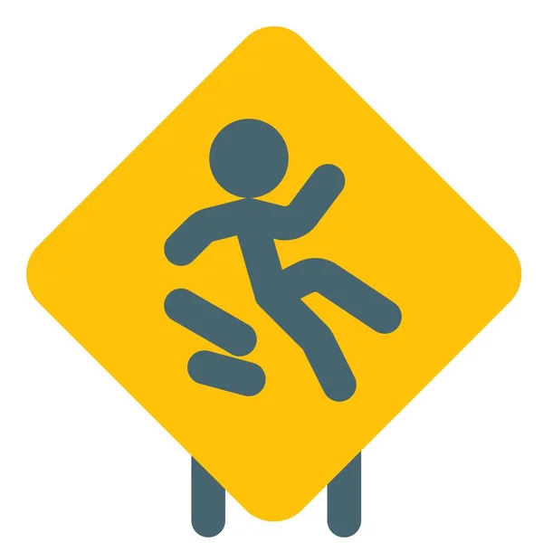 Wet Floor Warning Sign Layout — Vetor de Stock