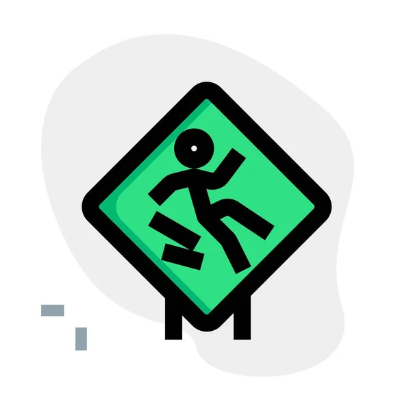 Wet Floor Warning Sign Layout — Image vectorielle