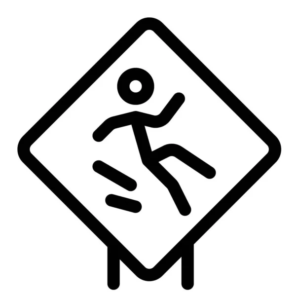 Wet Floor Warning Sign Layout — Stok Vektör