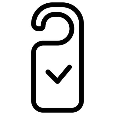 Otel odasının kapısında üzerinde kene izi olan bir askı.