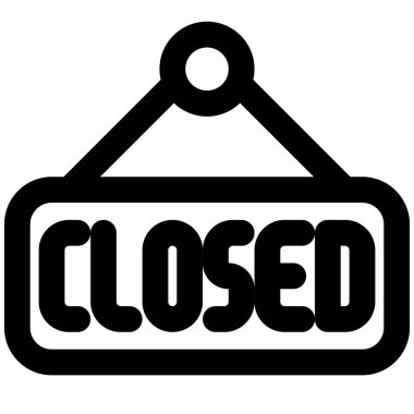 Kapıda kapalı restoran tabelası asılı.