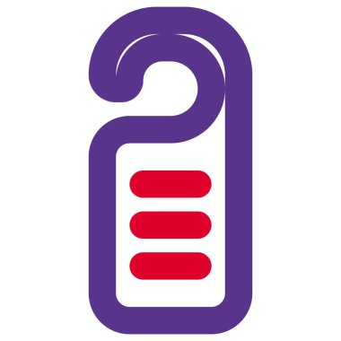 Dikkat etiketi bakım için bir otel odasına asılıyor.