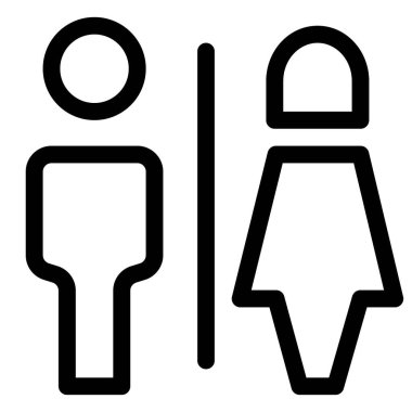 Restorandaki hem erkek hem de kadın için tuvalet tabelası.