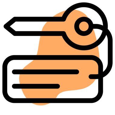 Otel odası için etiket etiketli anahtar