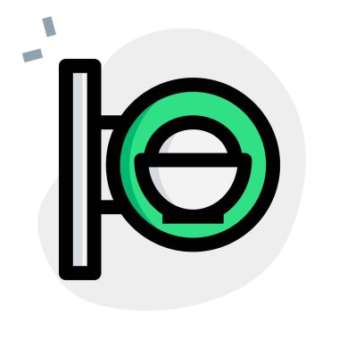 Bir tabela reklamında pirinç kasesi.