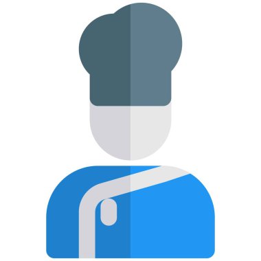 Üniformalı aşçı adam egzotik yemekler pişirme uzmanı.