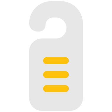 Dikkat etiketi bakım için bir otel odasına asılıyor.