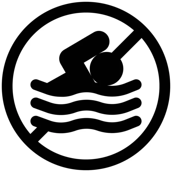 Пляжном Указателе Предупреждения Зоне Купания — стоковый вектор