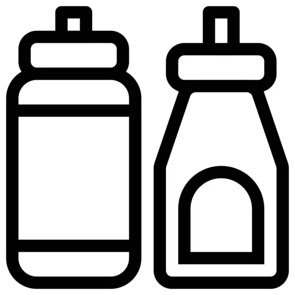 Saucen Für Senf Und Andere Einer Flasche Mischen — Stockvektor