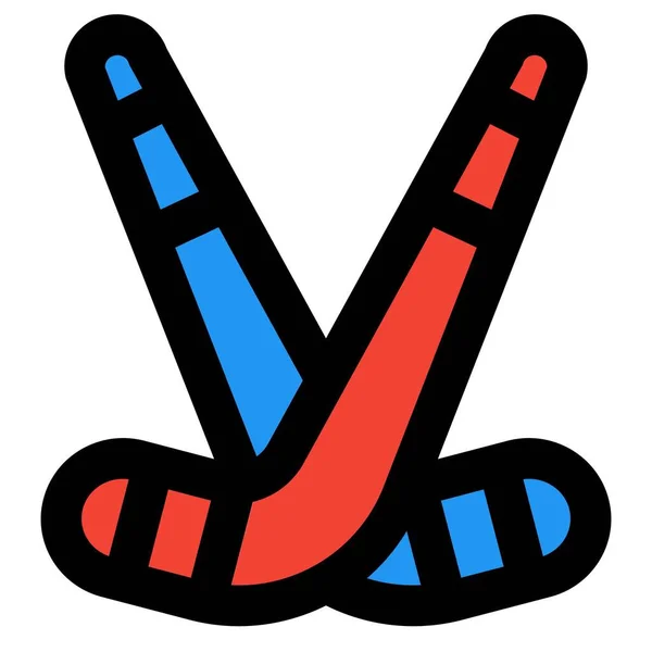 Palos Hockey Para Los Deportes Aire Libre Que Practican Los — Vector de stock