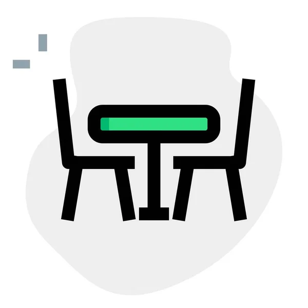 Table Restaurant Avec Chaises Pour Deux Personnes Est Libre — Image vectorielle