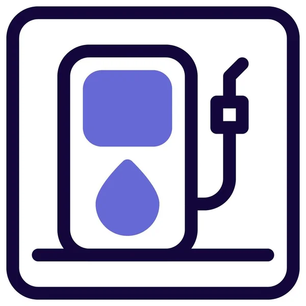 Benzinestation Teken Een Weg Lay Out — Stockvector