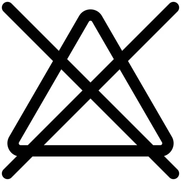 Não Branqueamento Cruzado Triângulo Símbolo Layout — Vetor de Stock