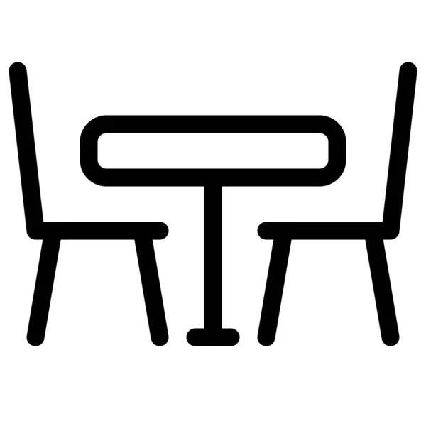 Table Restaurant Avec Chaises Pour Deux Personnes Est Libre — Image vectorielle