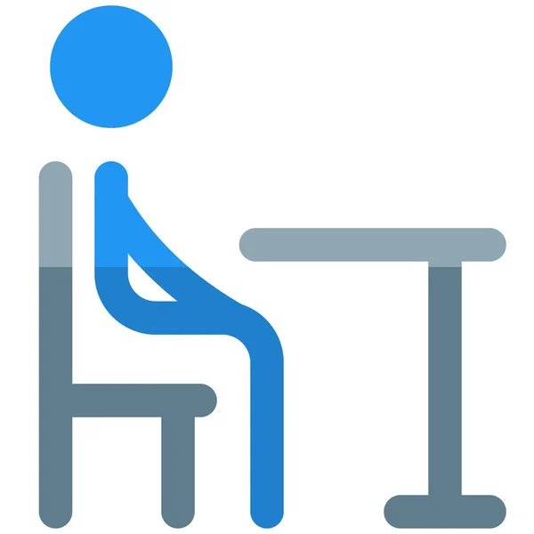 椅子に座って勉強する学生のための教室 — ストックベクタ