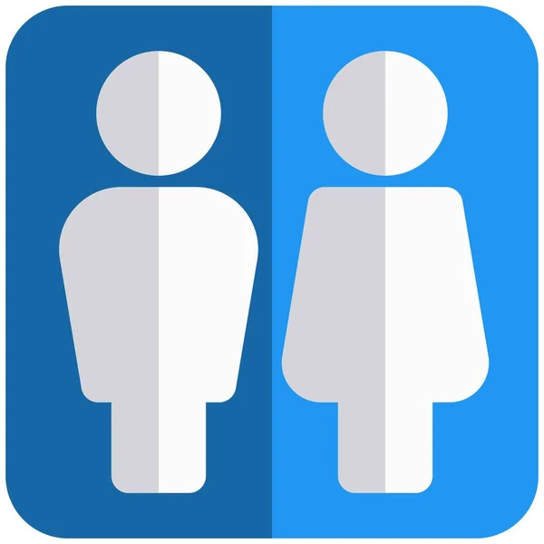 Toilet Sectie Voor Zowel Mannen Als Vrouwen — Stockvector