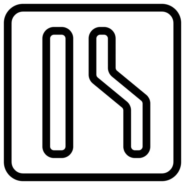 Λογότυπο Συγχώνευσης Λωρίδας Κυκλοφορίας Για Σήμα Οδικής Κυκλοφορίας — Διανυσματικό Αρχείο