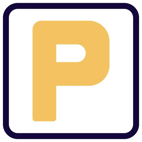 Autók Parkoló Terület Parkoló Tábla Tábla — Stock Vector