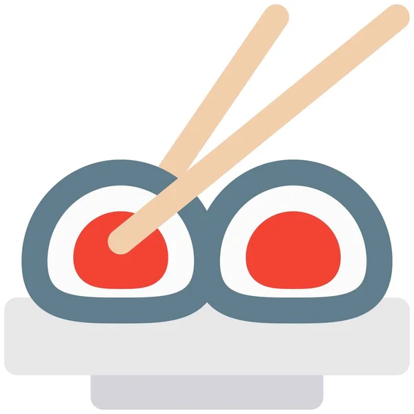 ご飯とマグロの魚と箸で寿司 — ストックベクタ