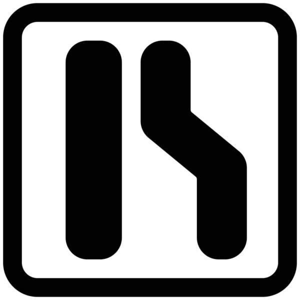 Λογότυπο Συγχώνευσης Λωρίδας Κυκλοφορίας Για Σήμα Οδικής Κυκλοφορίας — Διανυσματικό Αρχείο