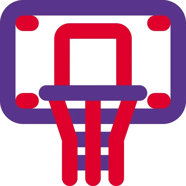 フレーム高に取り付けられたバスケットボールリング — ストックベクタ