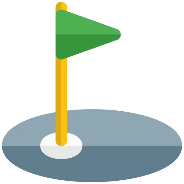 Golfsäule Für Das Vip Mitglied Mit Fahnenanhänger — Stockvektor